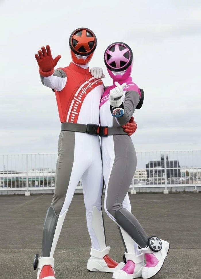 hình cosplay siêu nhân nền trời xanh