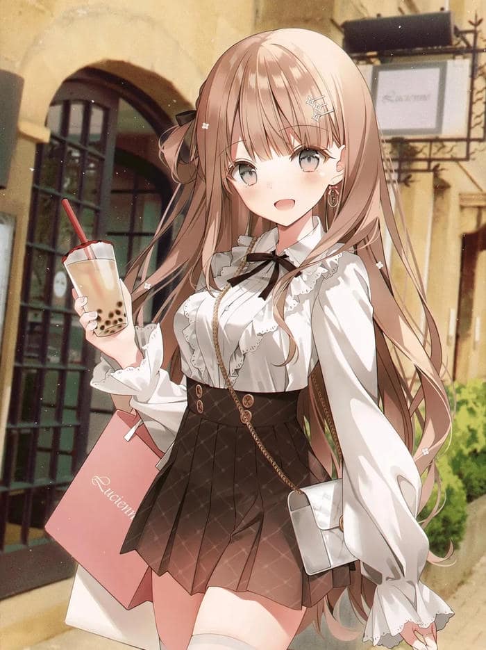 hình nền anime nữ tông màu dịu mắt