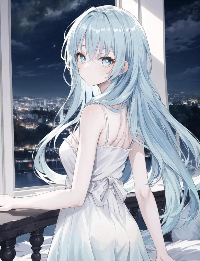 hình nền anime nữ tông trắng dễ thương