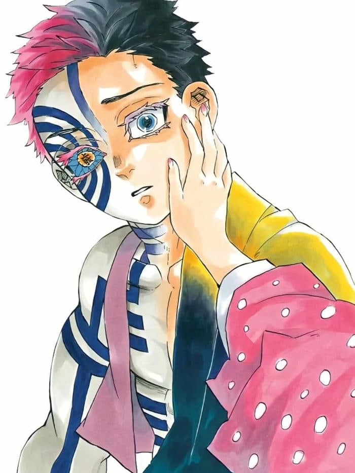 hoa văn cơ thể ảnh akaza rất rõ