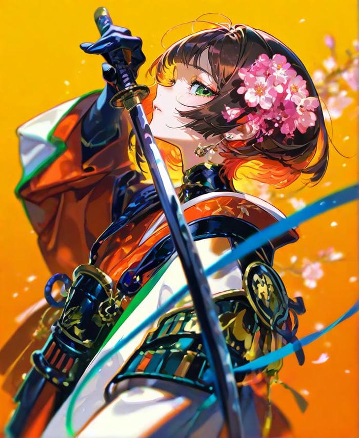 khí thế áp đảo ảnh anime nữ cầm kiếm