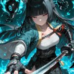 không khí lạnh lẽo ảnh anime nữ cầm kiếm