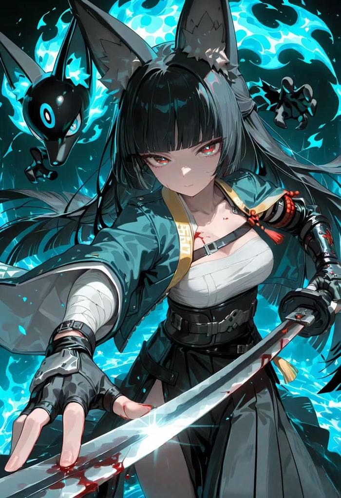 không khí lạnh lẽo ảnh anime nữ cầm kiếm