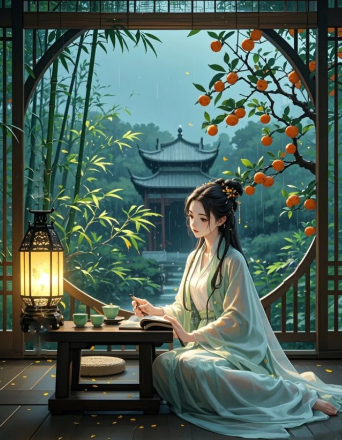 mái tóc dài vẻ đẹp ảnh anime nữ cổ trang