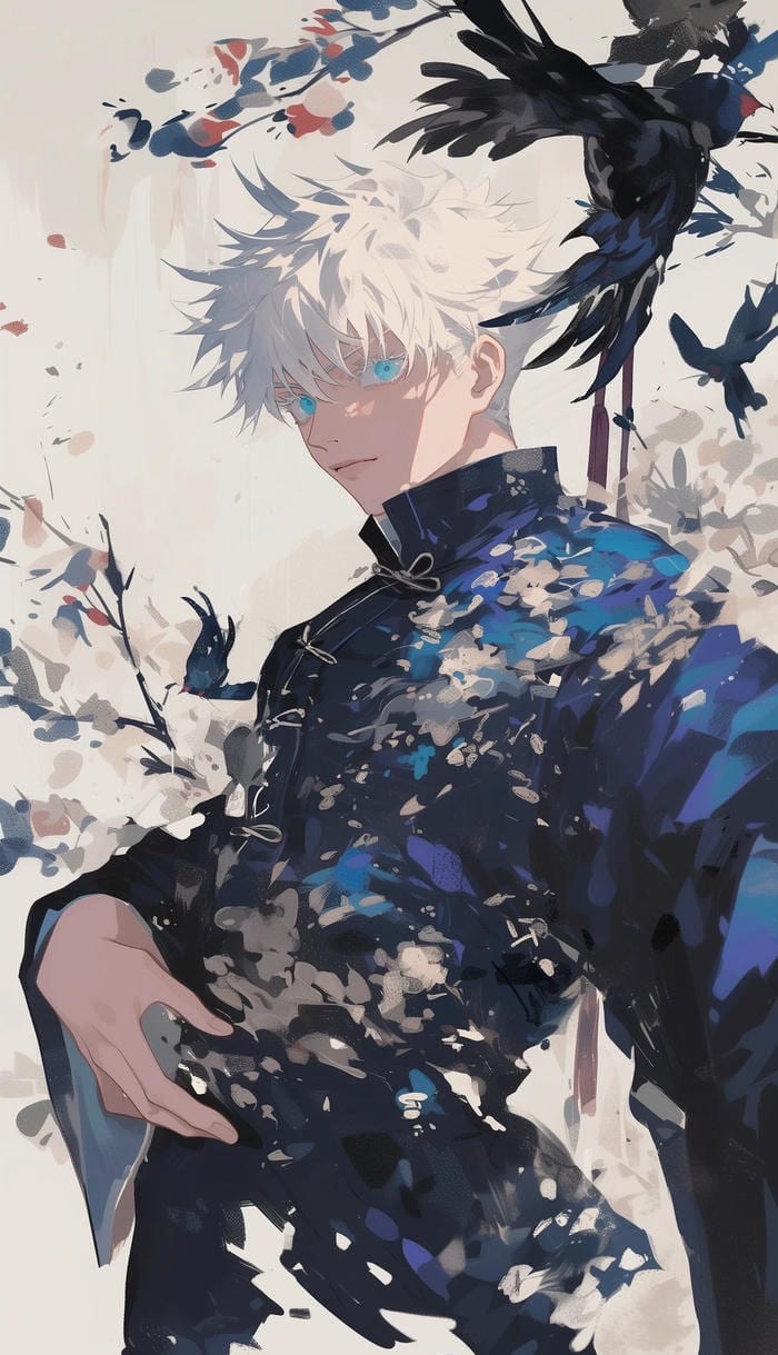 nụ cười tự tin của ảnh gojo satoru anime