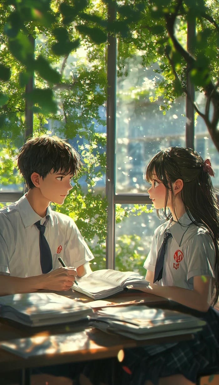 phong cách ảnh anime học sinh học đường