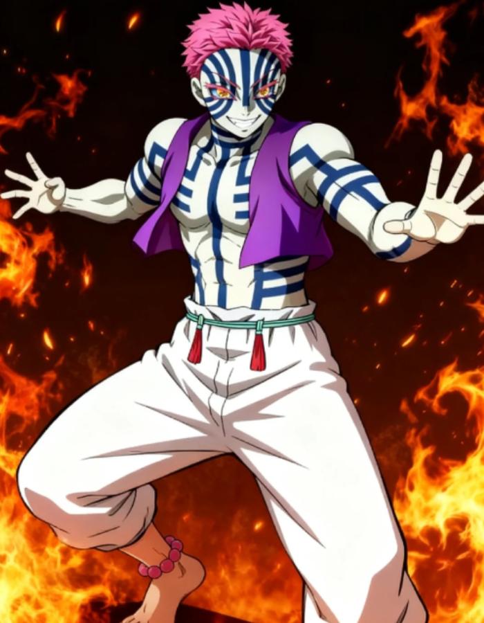 tạo hình ảnh akaza đáng sợ thượng huyền