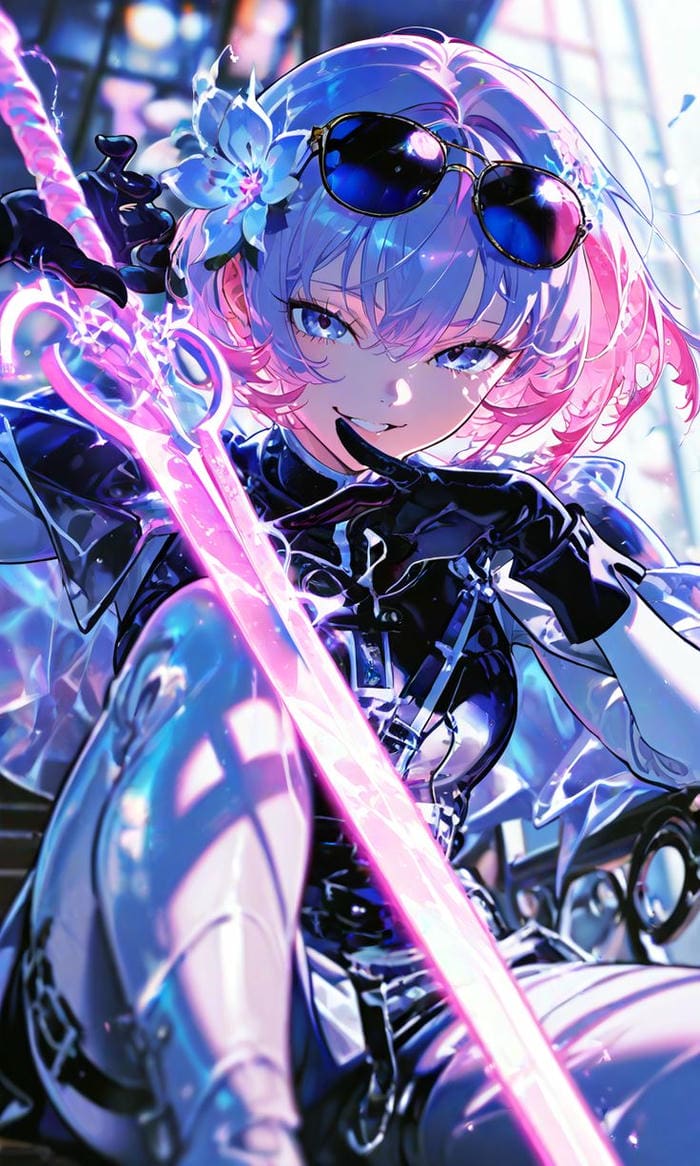 tạo hình dứt khoát ảnh anime nữ cầm kiếm