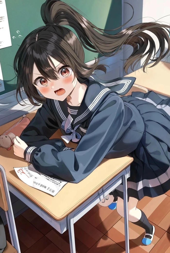 trang phục đẹp chất ảnh anime học sinh