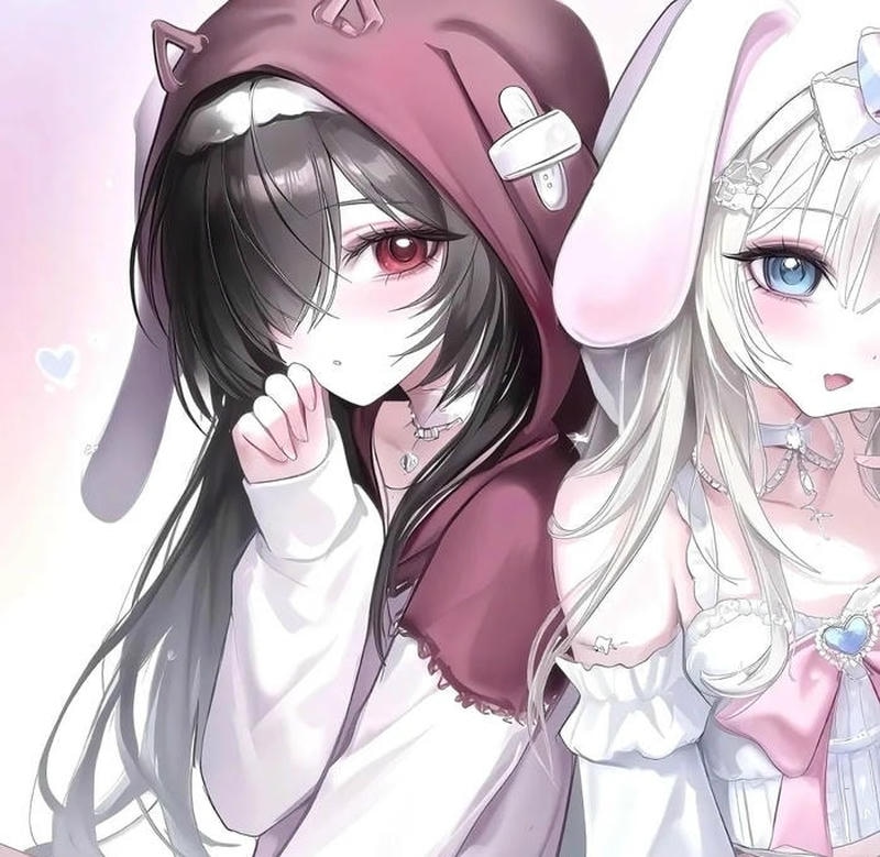 Khoảnh khắc vui vẻ trong hình ảnh đôi bạn thân nữ cute