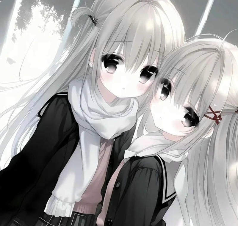 Khung cảnh nhẹ nhàng trong hình ảnh đôi bạn thân nữ cute