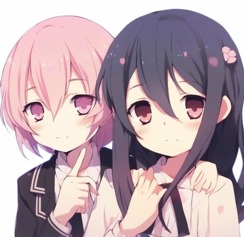 Khung cảnh trường học cặp bạn thân trong ảnh đôi bạn thân anime