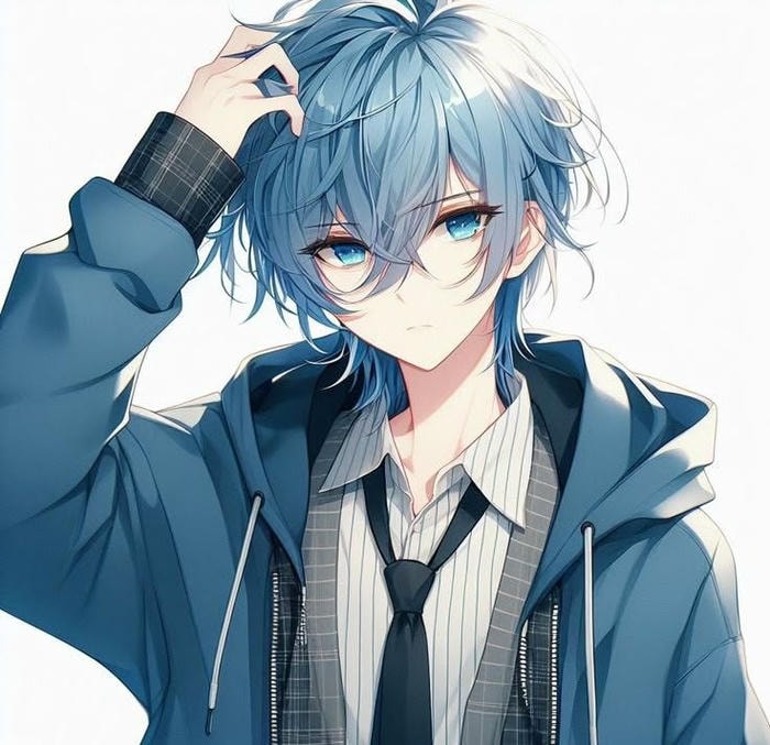 ảnh anime nam học sinh góc nghiêng nổi bật