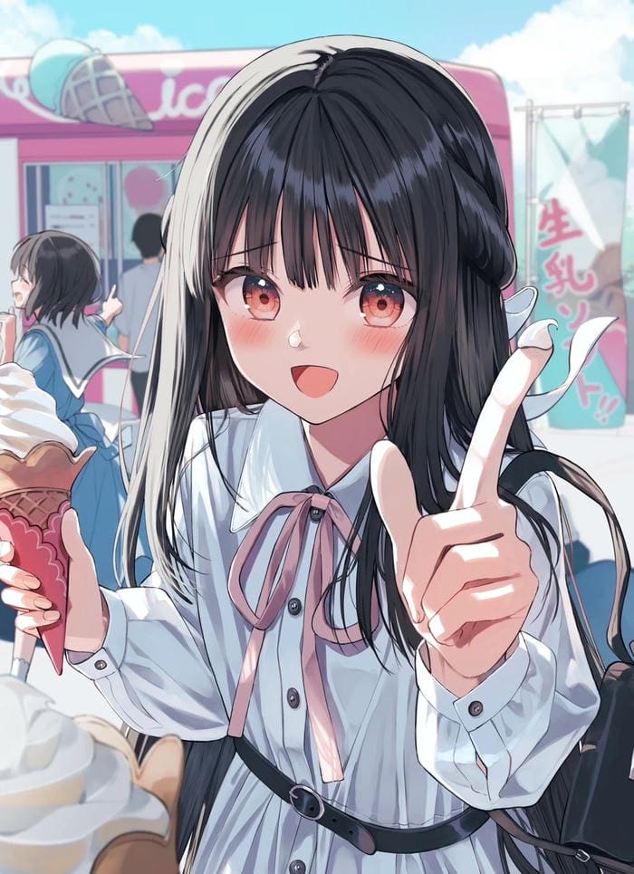 ảnh anime nữ học sinh nét vẽ mềm mại