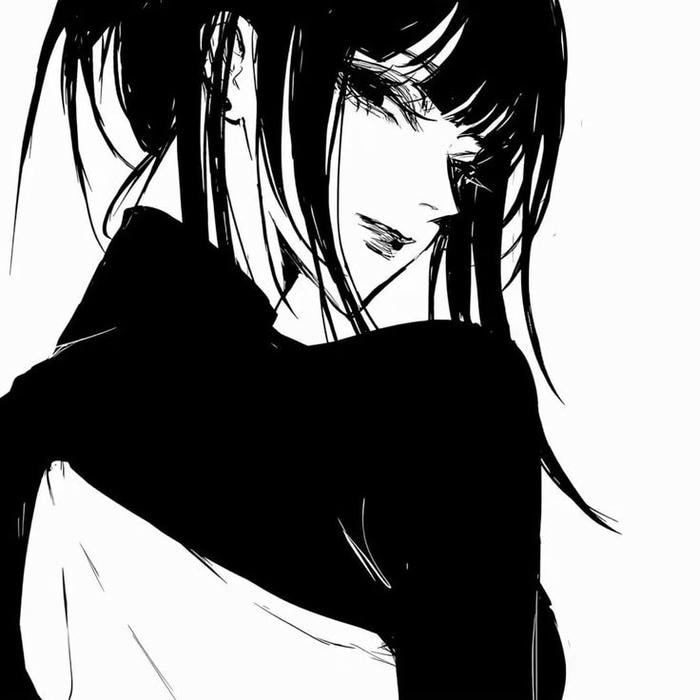 ảnh anime nữ trắng đen phong thái lạnh lùng