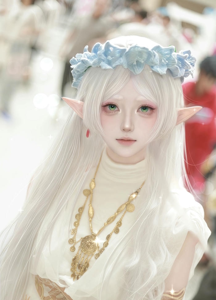 ảnh cosplay Frieren ánh sáng chiều