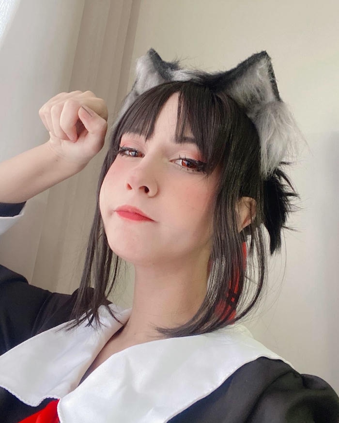 ảnh cosplay Kaguya góc chụp cận mặt