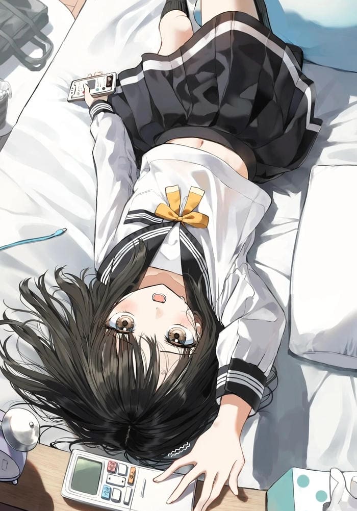 ánh nắng chiếu mái tóc ảnh anime nữ học sinh