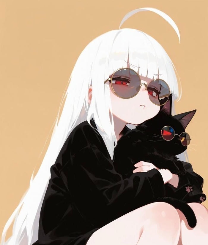 anime girl lạnh lùng cá tính tông màu tối