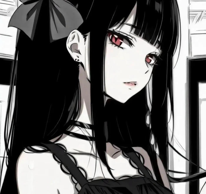 biểu cảm gợi suy tư trong ảnh anime nữ trắng đen