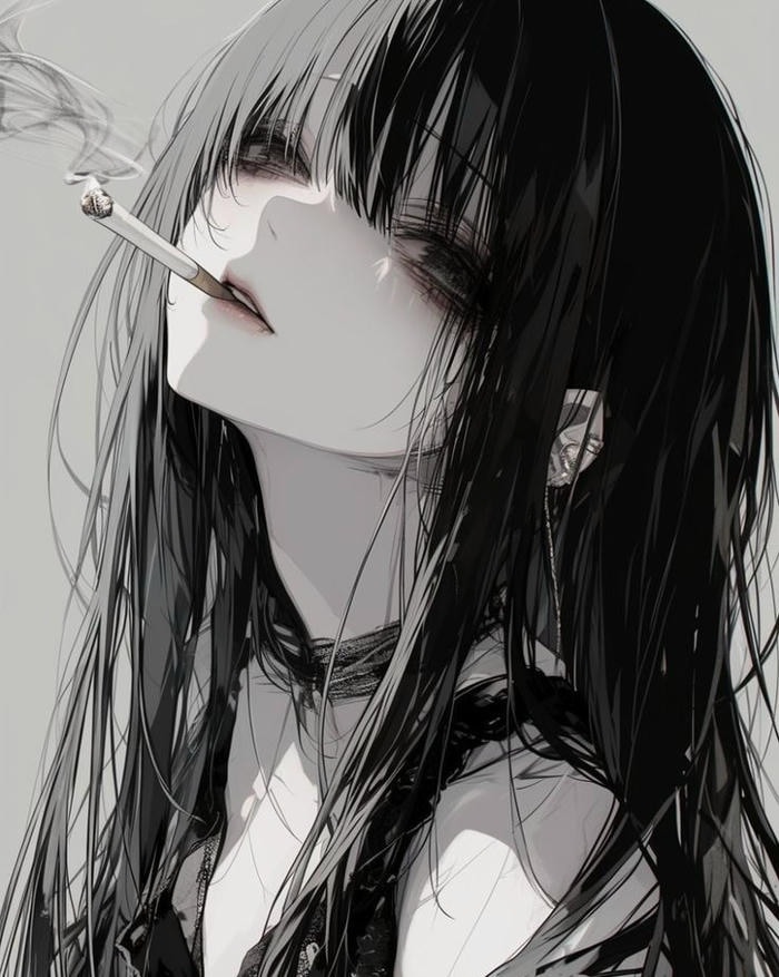 biểu cảm trầm mặc anime girl lạnh lùng cá tính