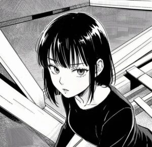 cảm xúc lắng đọng ảnh anime nữ trắng đen đẹp