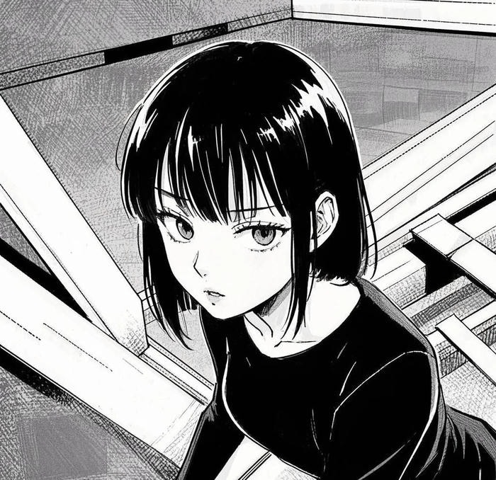 cảm xúc lắng đọng ảnh anime nữ trắng đen đẹp