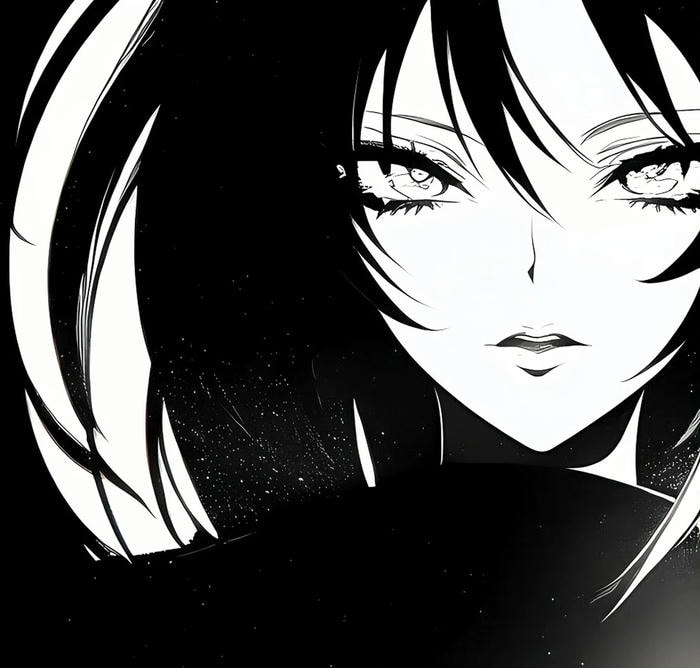 chiều sâu cảm xúc ảnh anime nữ trắng đen