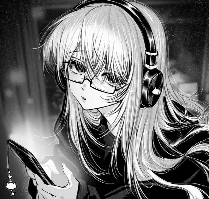 độ tương phản rõ nét ảnh anime nữ trắng đen đẹp