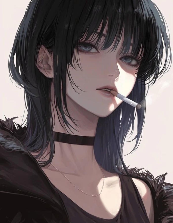 đường nét góc cạnh anime girl lạnh lùng cá tính