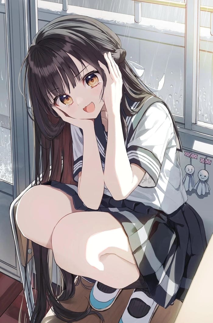 hình ảnh anime nữ học sinh cảm xúc chân thật