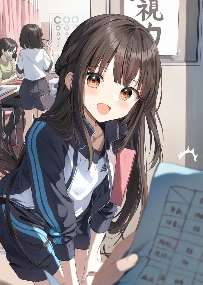 hình ảnh anime nữ học sinh mái tóc bay nhẹ