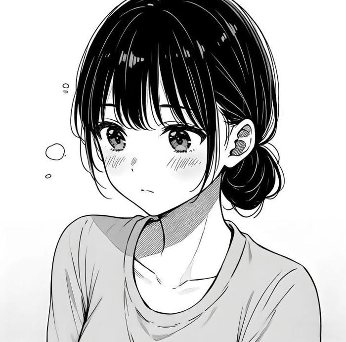 hình ảnh anime nữ trắng đen không gian tĩnh lặng