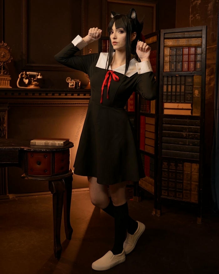 hình ảnh cosplay Kaguya mái tóc thẳng mượt