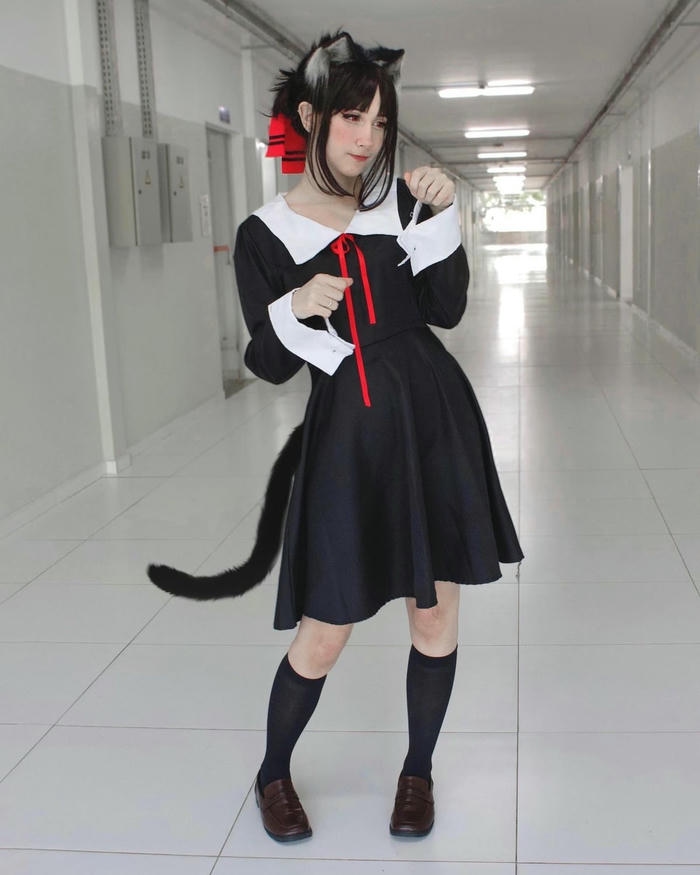 hình ảnh cosplay Kaguya tóc đen dài
