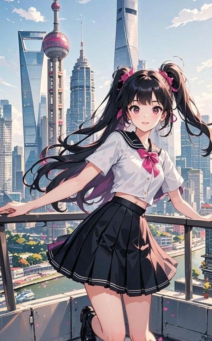 không khí học đường ảnh anime nữ học sinh