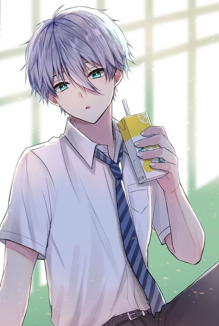 nhìn xa suy tư ảnh anime nam học sinh