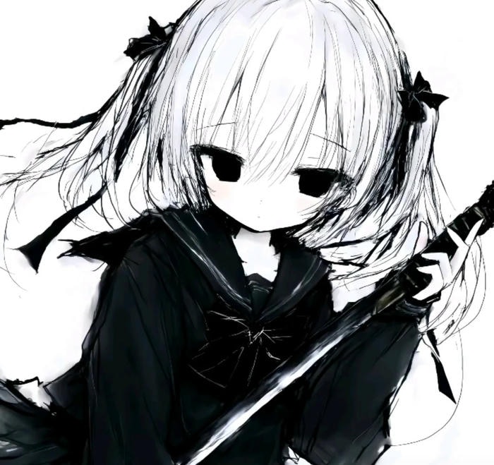 tạo hình nữ tính trong ảnh anime nữ trắng đen