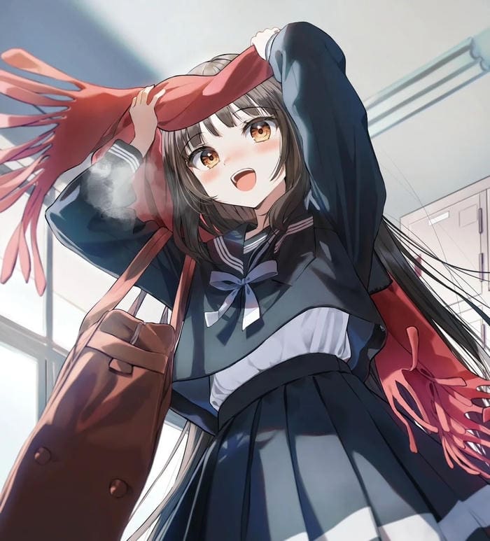 thần thái rạng rỡ ảnh anime nữ học sinh