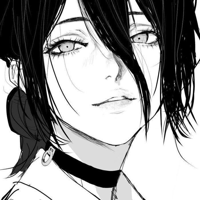 vẻ đẹp đối lập trong ảnh anime nữ trắng đen