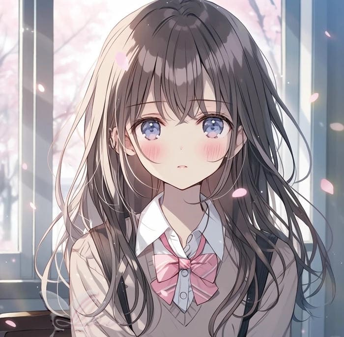 vẻ ngoài đáng yêu ảnh anime nữ học sinh