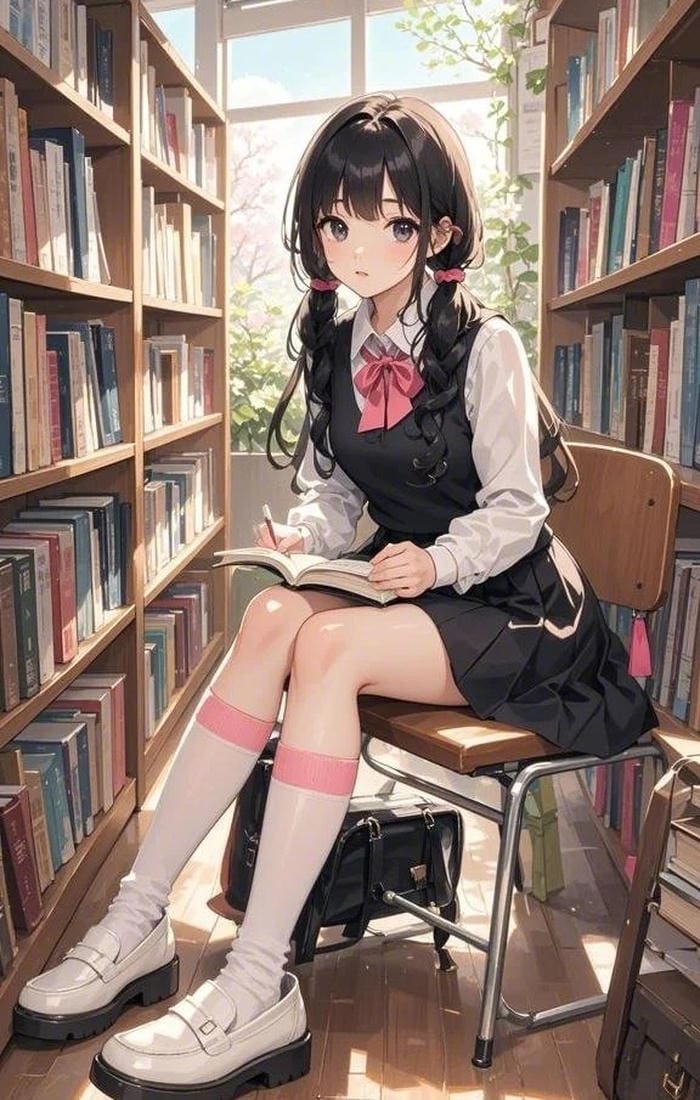 vibe tuổi trẻ thể hiện ảnh anime nữ học sinh