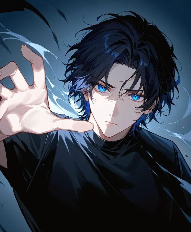 Ảnh anime ngầu nhân vật áo đen tạo dáng cool