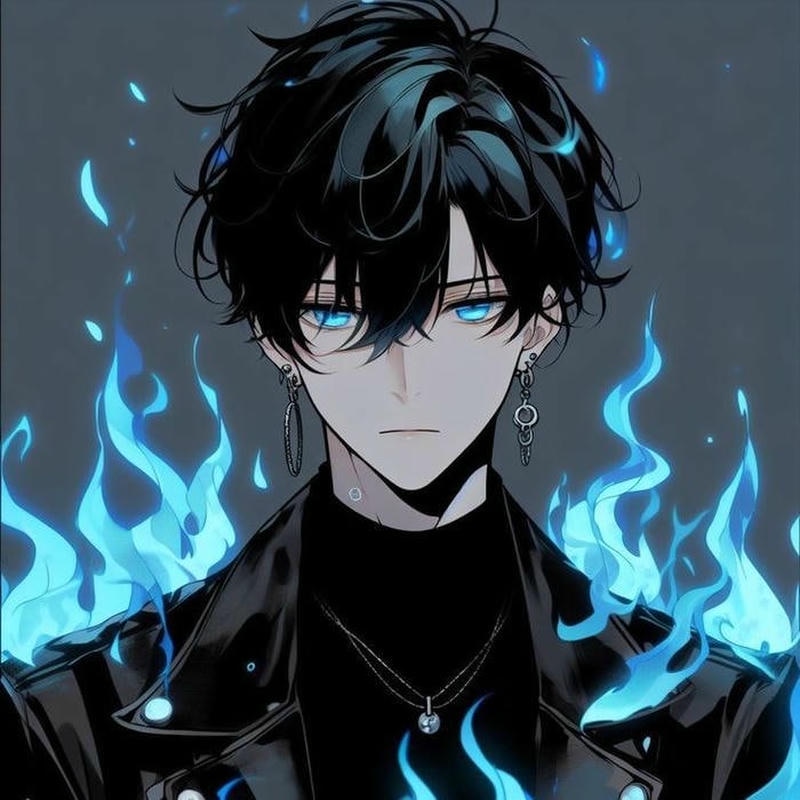 Ảnh anime ngầu nhân vật đứng giữa gió mạnh ban đêm