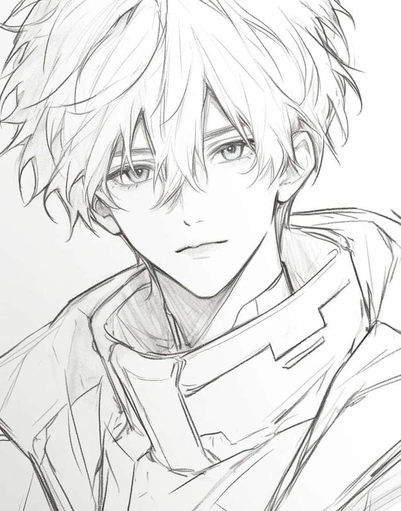 Biểu cảm tươi sáng tranh anime nam dễ thương cute