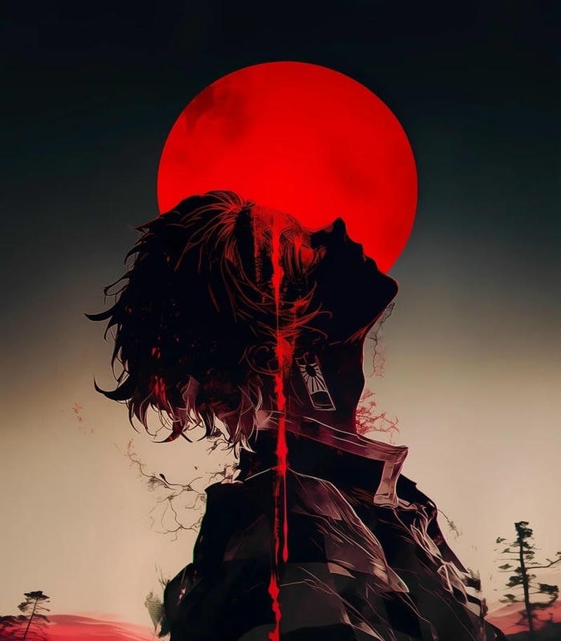 Chàng trai tóc đen phong cách anime nam ngầu cool
