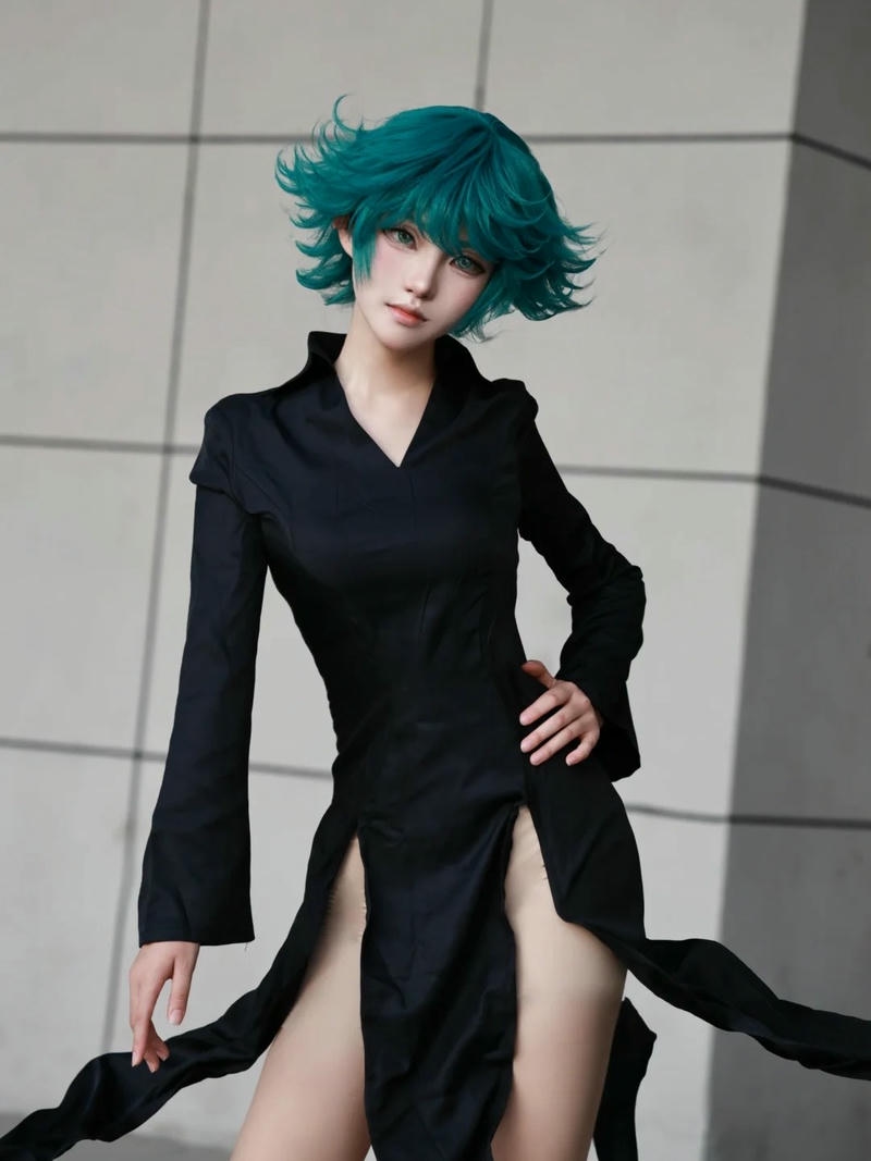 Cosplay Tatsumaki ánh mắt biểu cảm giàu cảm xúc