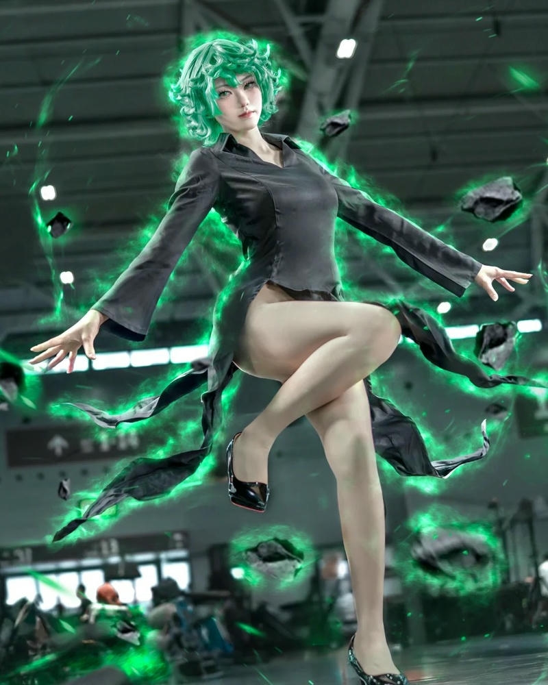 Cosplay Tatsumaki ánh mắt sắc lạnh đầy quyền lực