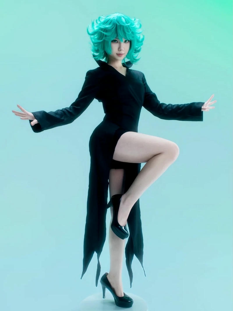 Cosplay Tatsumaki ánh sáng làm nổi bật tổng thể