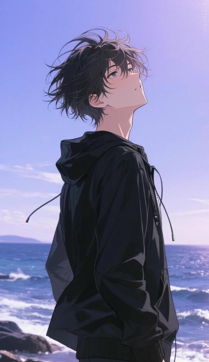 Hành lang trường vắng với nam sinh trong ảnh anime học sinh nam